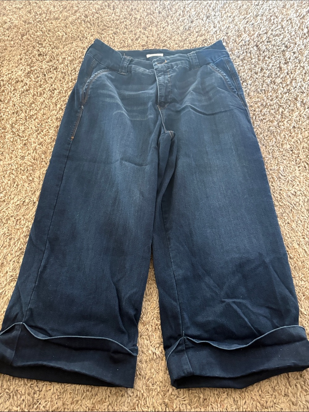 Maurices Dark Navy Cropped Wide-Leg Jeans